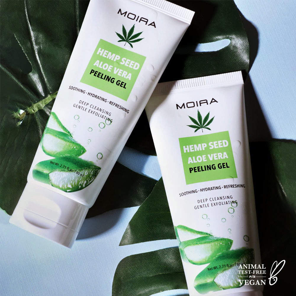 Gel exfoliante de aloe vera y semillas de cáñamo