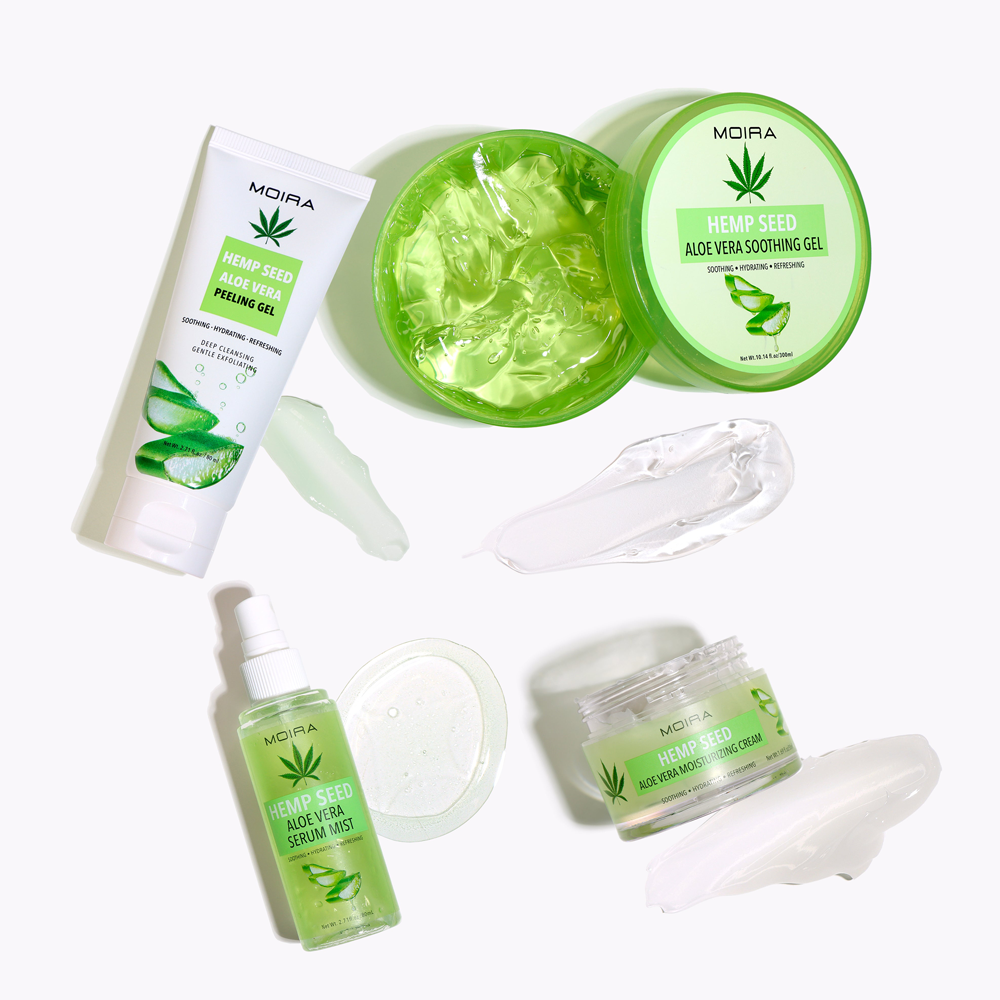 Gel exfoliante de aloe vera y semillas de cáñamo